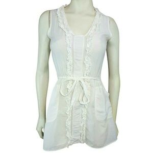 YFB Sleeveless Ruffled Belted Boho Blouse Top